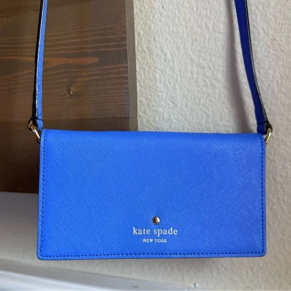 Kate Spade Royal Blue Crossbody Wallet - Picture 1 of 6
